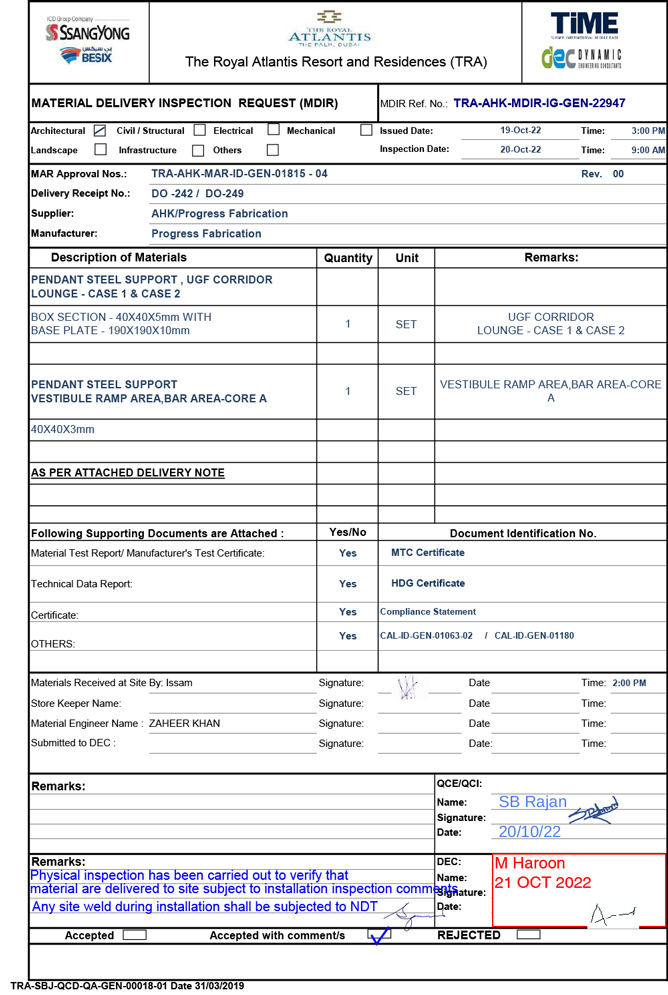 Progress Approvals