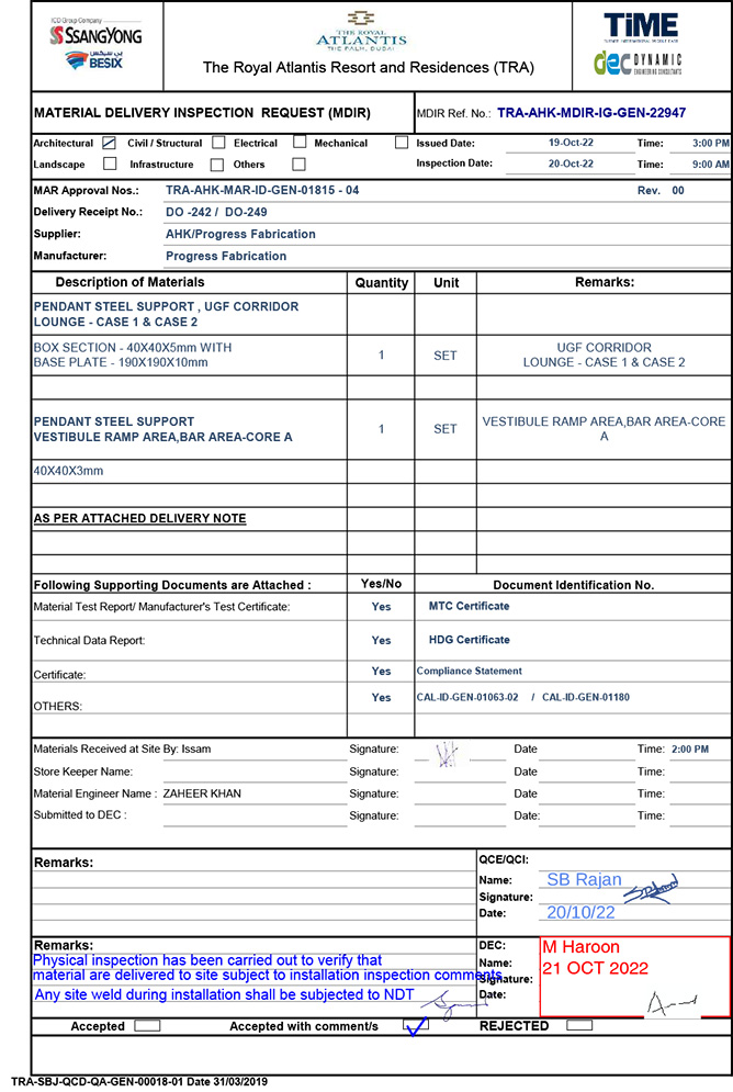 Progress Approvals